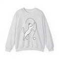 Cat Sketch Sweatshirt Cat Creatures Gift Women Basic Sweatshirt Kitten Sweatshirt Cat Fan Feline Sweatshirt Simple Illustration Animal Graphic Geometric Heart