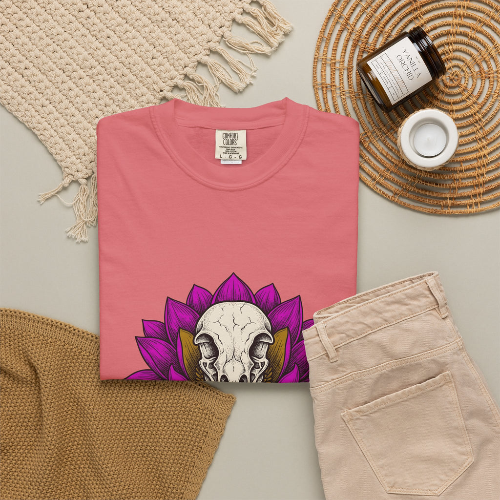 Bird Head Flower T-Shirt Boho Chic Emo Gift Women Line Art T-Shirt Floral Head T-Shirt Hippie Fan Minimalist T-Shirt Goth Graphic Classic Lotus