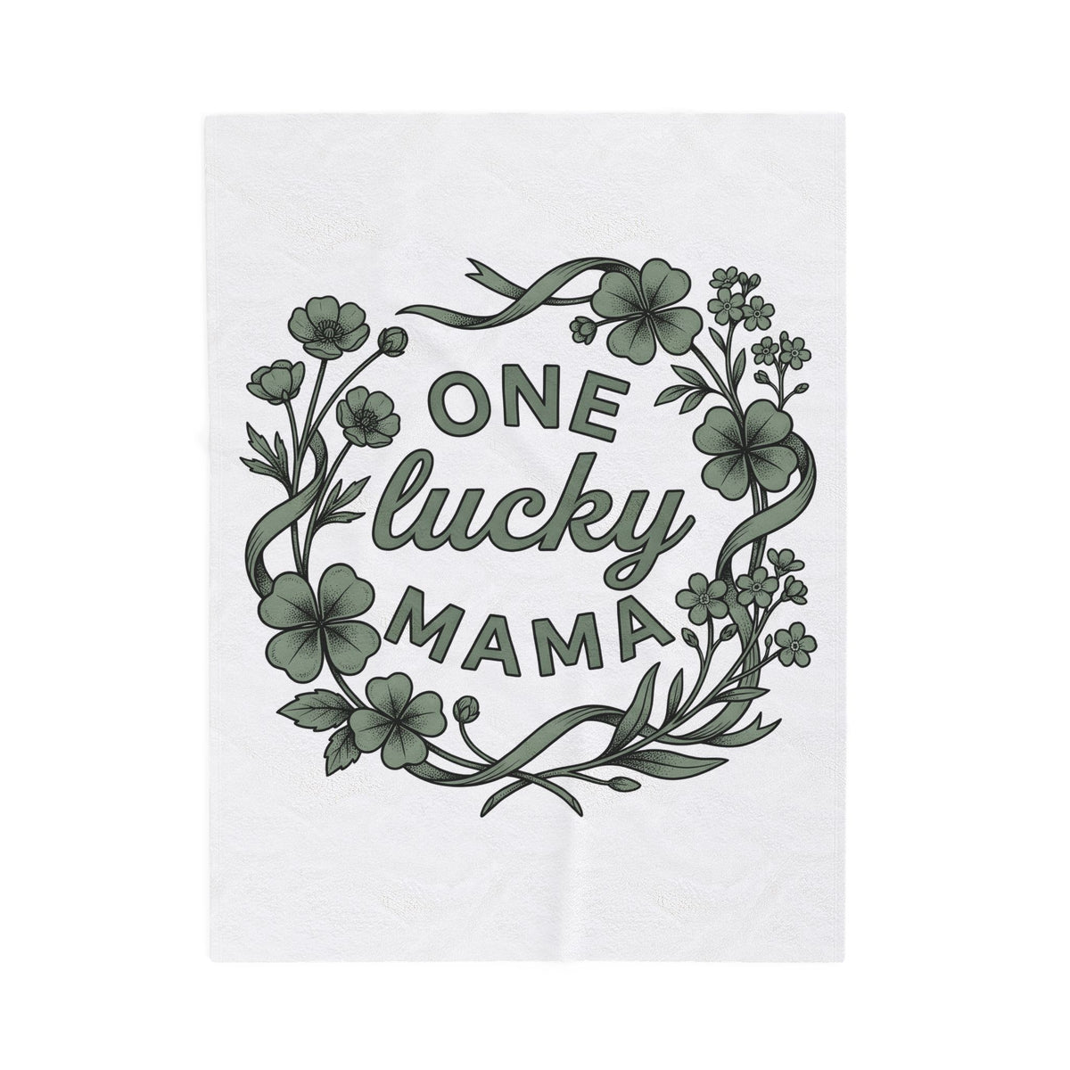 Lucky Leaf Wreath Blanket Moms Amulet Gift Women Minimalist Blanket Wreath Blanket Mother Fan Simple Blanket Talisman Graphic Sketch Streamer