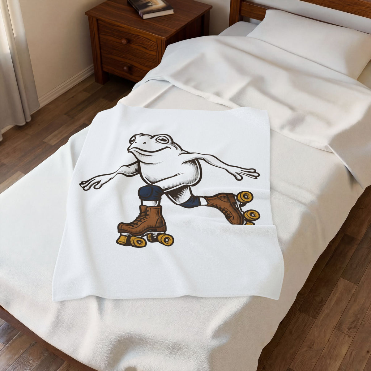 Skating Frog Blanket Sports Wildlife Gift Women Comic Blanket Toad Blanket Athlete Fan Cartoon Blanket Animal Graphic Vintage Pads Blanket