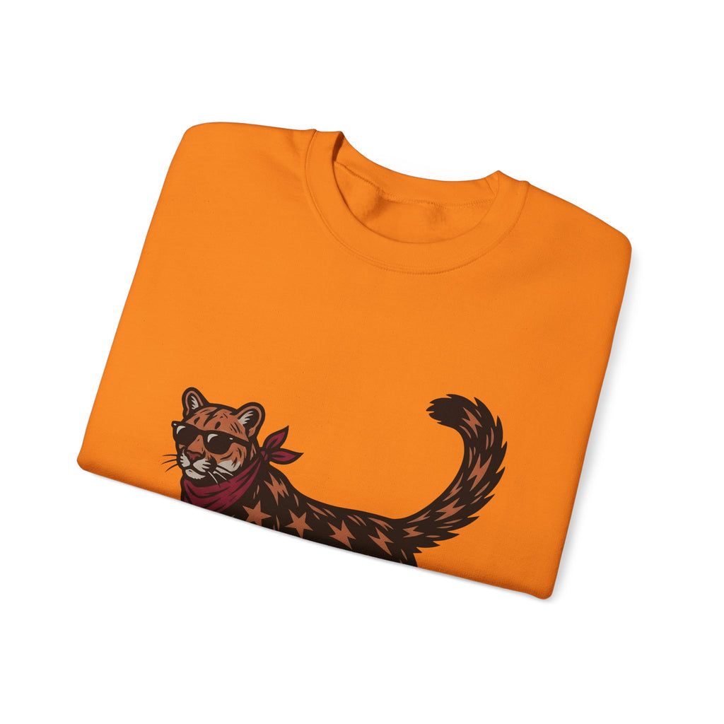 Pussycat Kerchief Sweatshirt Cowgirl Creatures Gift Women Striking Sweatshirt Cat Bandana Sweatshirt Rodeo Fan Vintage Graphic Sweatshirt Nostalgic Eyewear