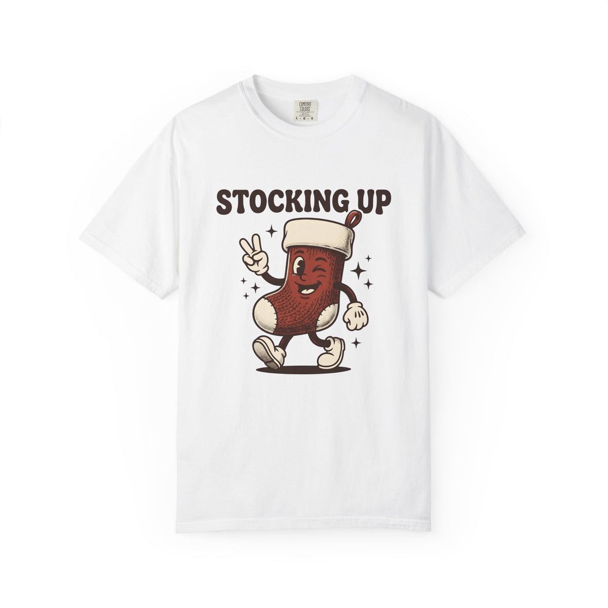 Christmas Stocking Character Christmas Humor Gift Vintage Stocking Holder Christmas Fan Retro T-Shirt
