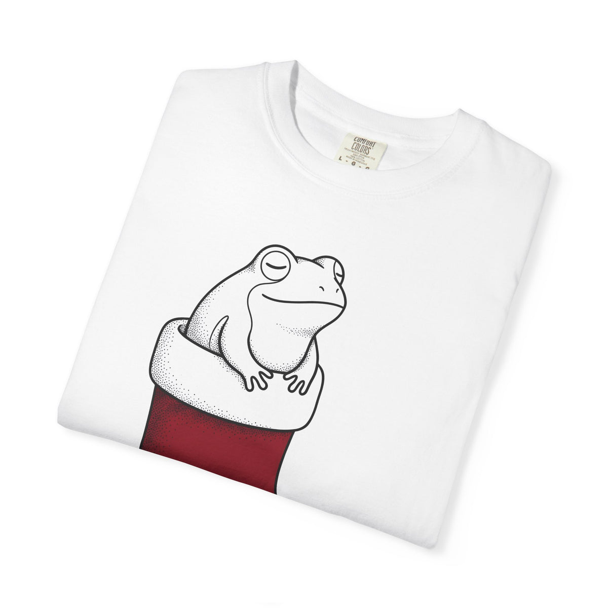 Frog Holiday Sock T-Shirt Christmas Pet Gift Women Modern T-Shirt Toad T-Shirt Xmas Fan Holiday T-Shirt Animal Graphic Doodle Xmas Stocking T-Shirt
