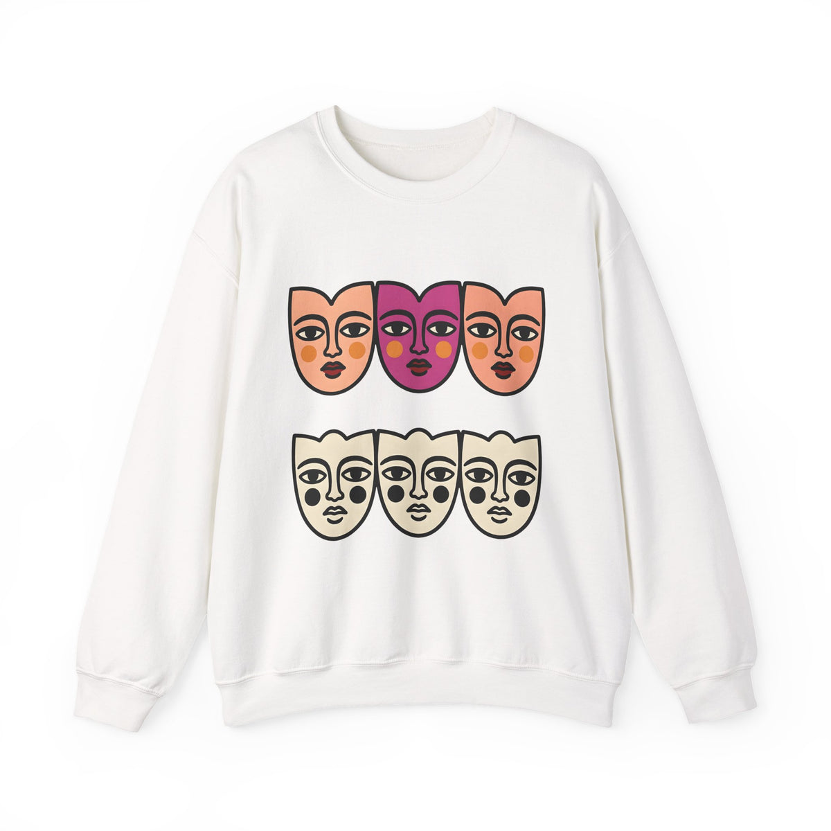 Abstract Faces Sweatshirt Abstract Art Gift Women Modern Sweatshirt Faces Sweatshirt Art Fan Contemporary Sweatshirt Artistic Graphic Minimal Bold Outlines