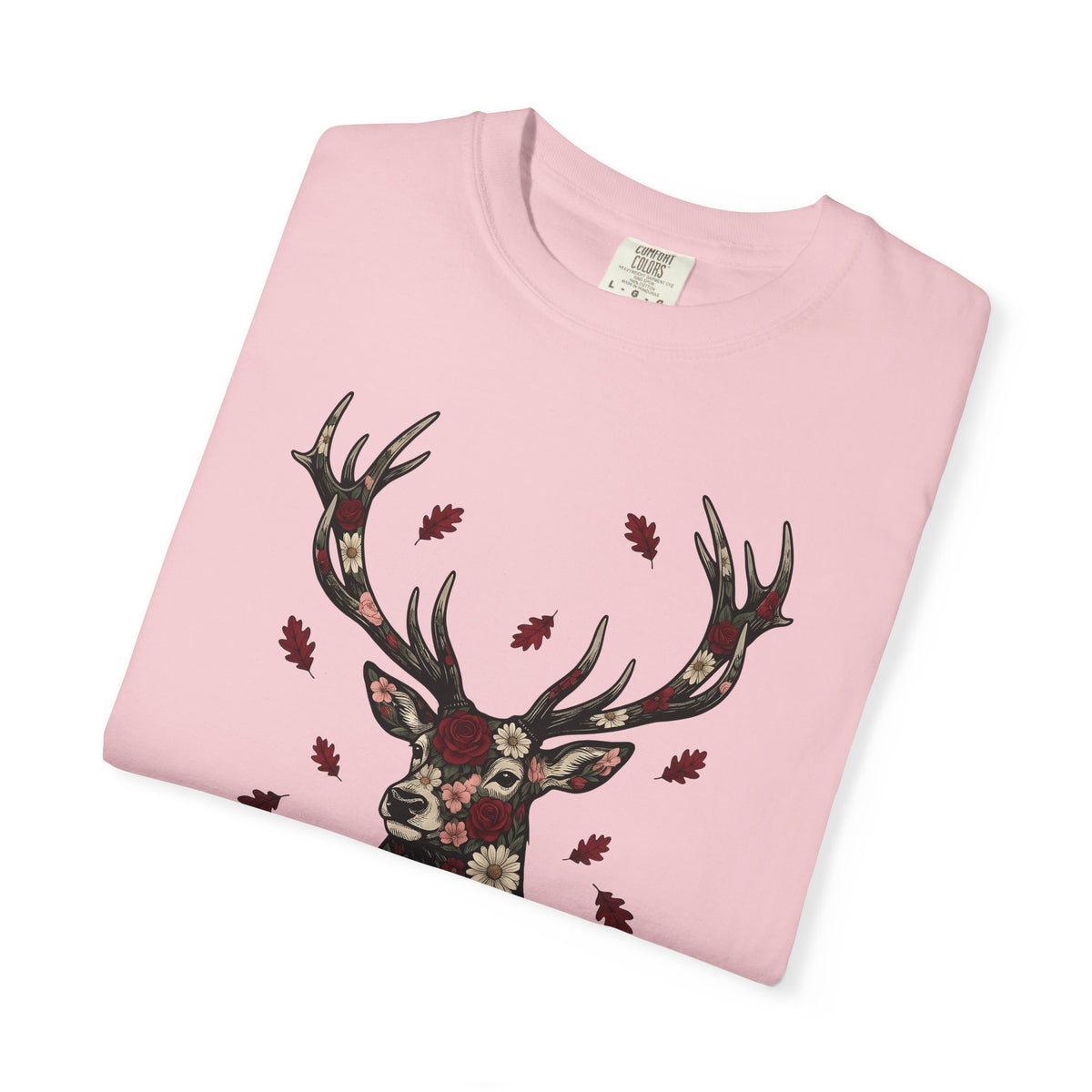Flower Stag T-Shirt St. Valentine's Day Wildlife Gift Women Rustic T-Shirt Deer T-Shirt Valentine Fan Vintage T-Shirt Animal Graphic Retro Garden