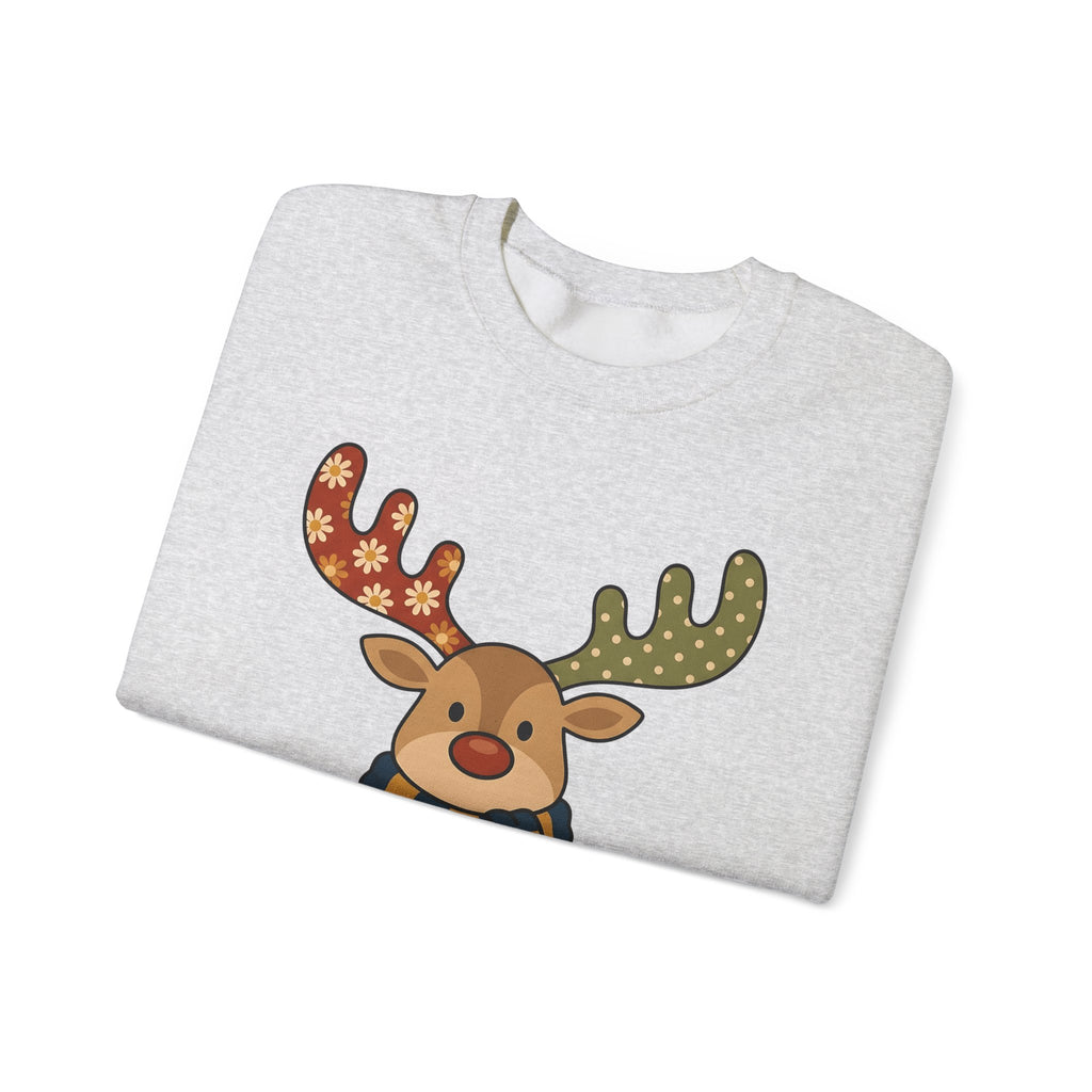Deer Drawing Holiday Noel Gift Cartoon Fawn Christmas Fan Caricature Christmas Classic Winter Sweatshirt