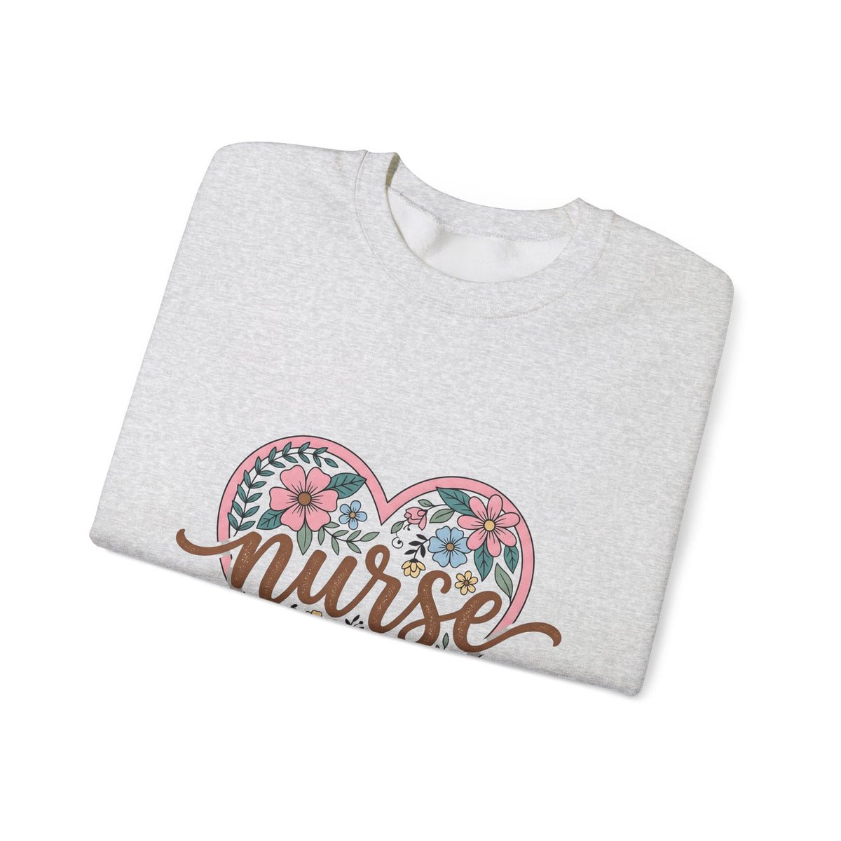 Flower Heart Sweatshirt Nurse Thanks Gift Women Cartoon Sweatshirt Floral Sweatshirt Healthcare Enthusiast Comic Sweatshirt Appreciation Graphic Retro Petals