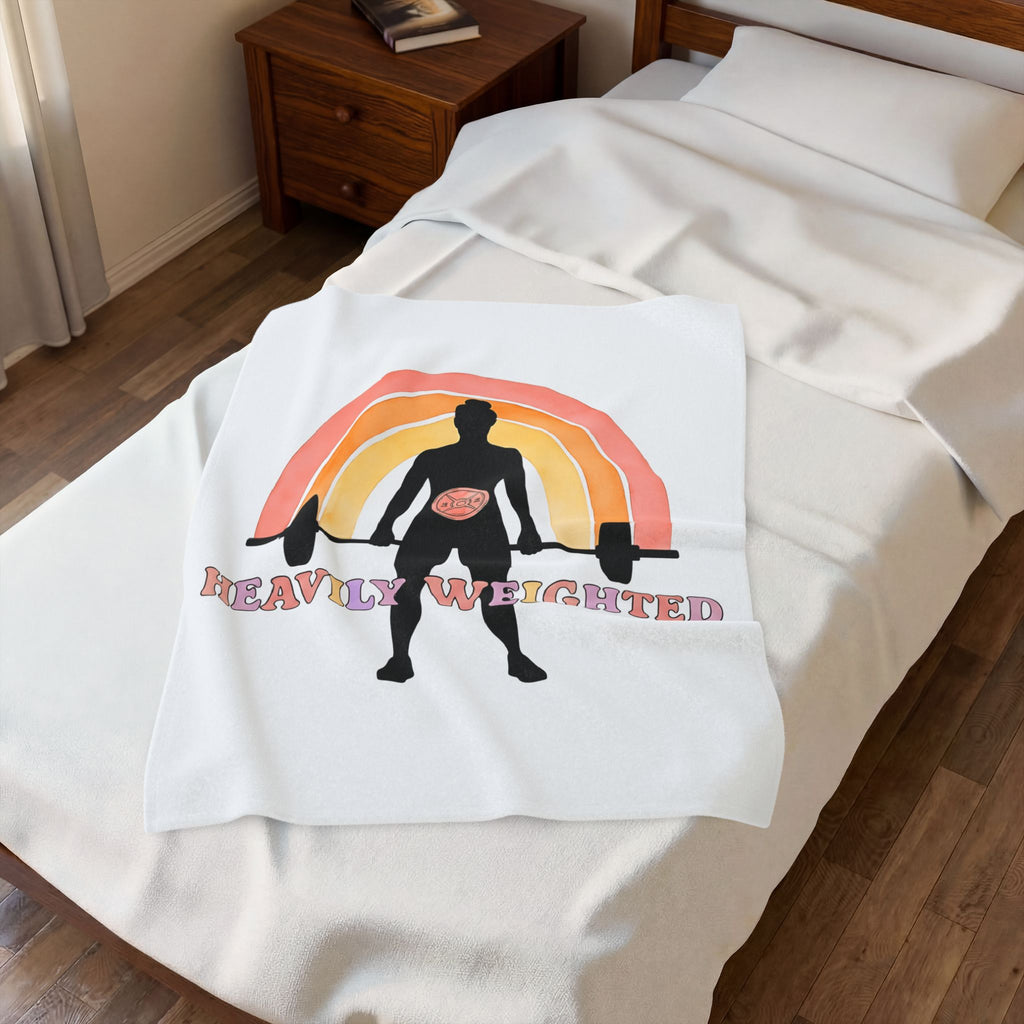 Female Weightlifter Blanket Sports Fitness Gift Women Boho Blanket Weightlifter Blanket Athlete Enthusiast Hippie Blanket Workout Graphic Retro