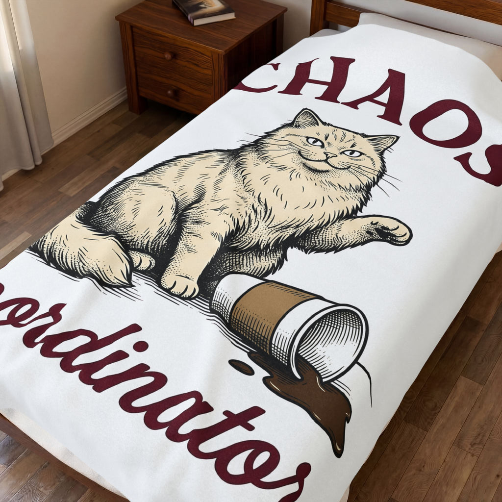 Fluffy Cat Cat Humor Gift Hand Drawn Kitten Cat Fan Feline Funny Vintage Coffee Blanket