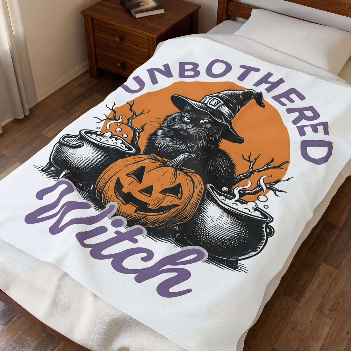 Black Cat Witch Hat Halloween Animal Gift Cartoon Witch Hat Halloween Fan Cat Minimalist Blanket