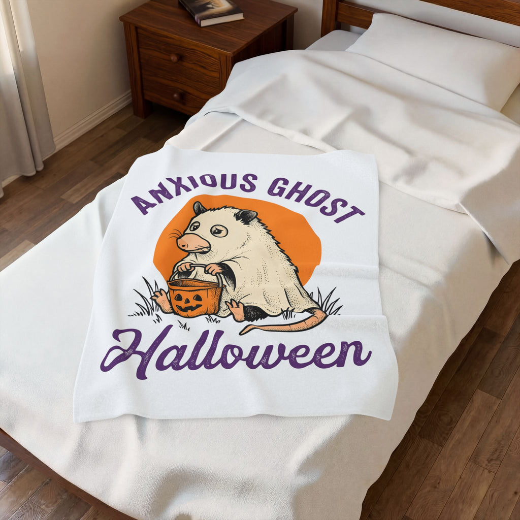 Possum Phantom Blanket Halloween Creatures Gift Women Classic Blanket Opossum Blanket Spooky Fan Vintage Blanket Monster