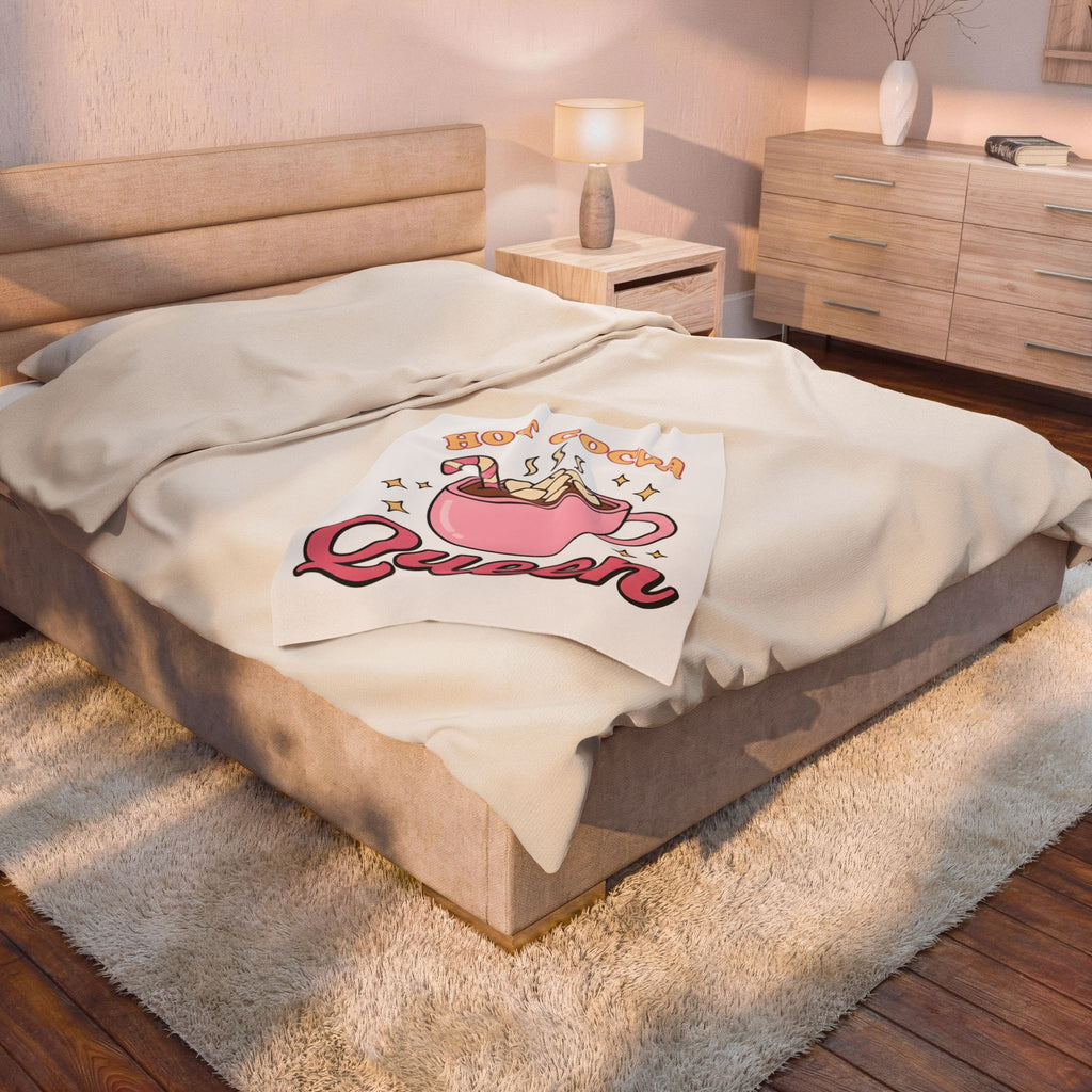 Hot Chocolate Cup Cocoa Winter Gift Line Mug Chocolate Fan Drawing Nostalgic White Marshmallows Blanket
