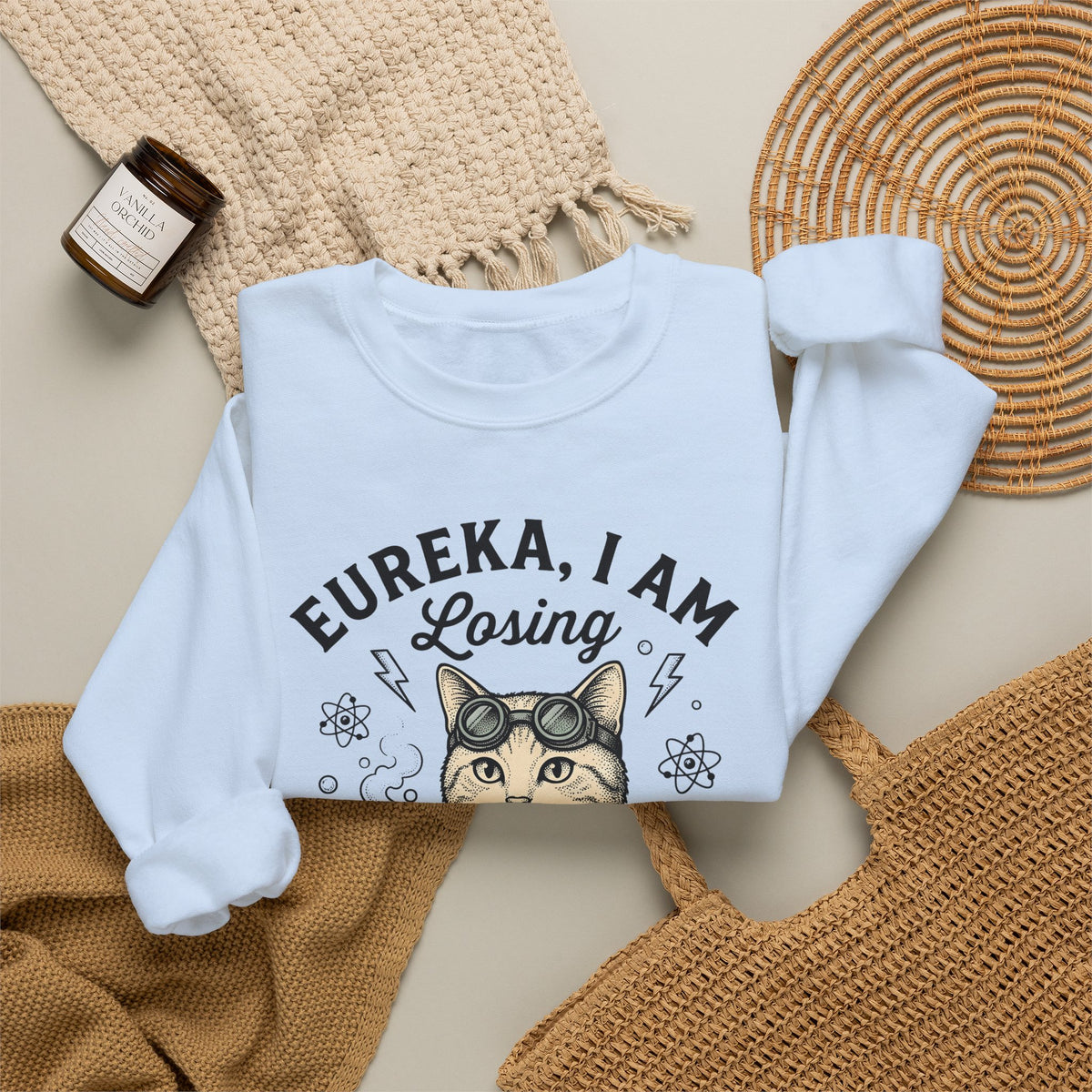 Scientist Cat Sweatshirt Cat Science Gift Women Vintage Sweatshirt Feline Sweatshirt Cat Fan Retro Sweatshirt Scientific Graphic Hand Drawn Beaker Sweatshirt