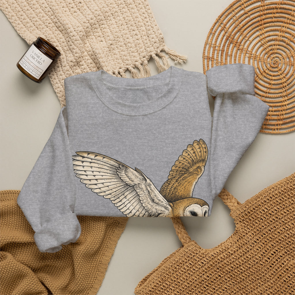 Barn Owl Sweatshirt Christmas Pets Gift Women Cartoon Sweatshirt Owl Sweatshirt Xmas Fan Owl Sweatshirt Animal Graphic Classic Globe Lights Sweatshirt