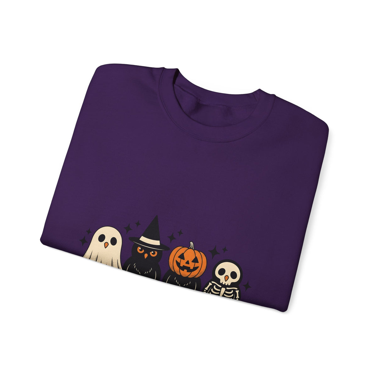 Owl Disguise Halloween Haunted Gift Animated Hoot Owl Horror Fan Cartoony Spooky Classic Moon Sweatshirt