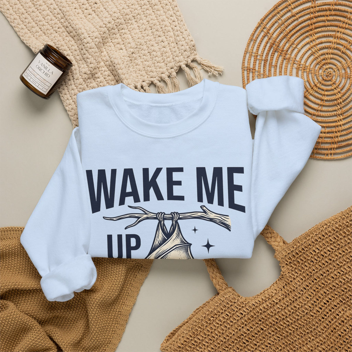 Bat Print Sweatshirt Funny Fauna Gift Women Antique Sweatshirt Bat Sweatshirt Humor Fan Vintage Sweatshirt Wildlife Graphic Cartoon Twinkling Stars Sweatshirt