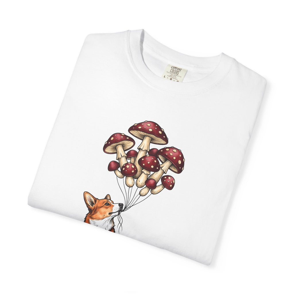 Corgi Puppy T-Shirt Dog Outdoors Gift Women Floral T-Shirt Puppy T-Shirt Dog Fan Canine Graphic Outdoorsy Design Antique Toadstool T-Shirt