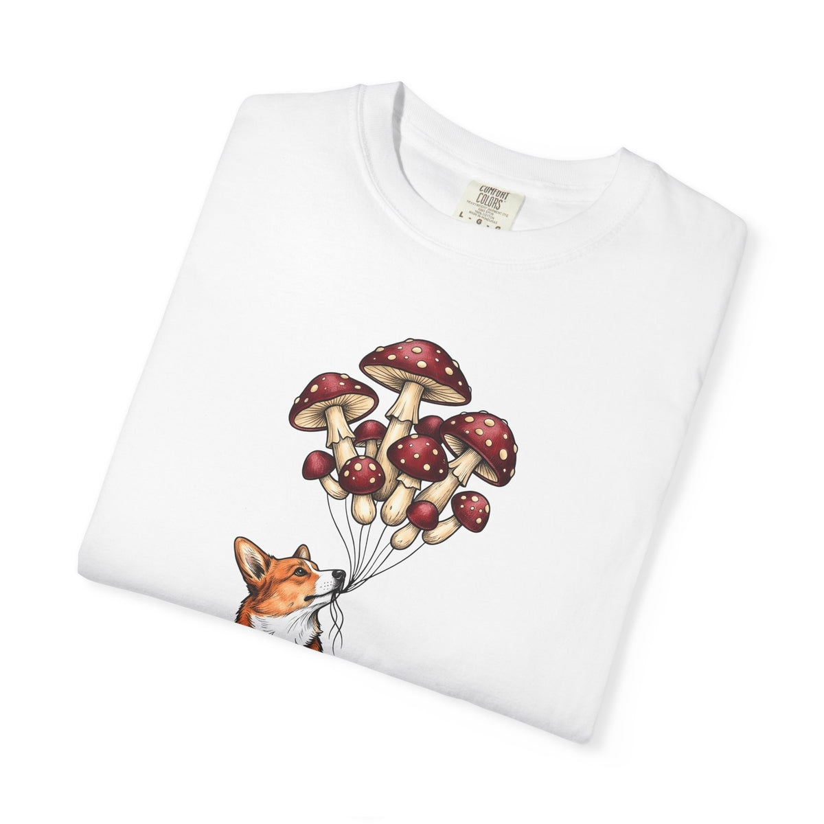Corgi Puppy T-Shirt Dog Outdoors Gift Women Floral T-Shirt Puppy T-Shirt Dog Fan Canine Graphic Outdoorsy Design Antique Toadstool T-Shirt
