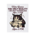 Cat Gamer Blanket Cat Consoles Gift Women Cartoon Blanket Gamer Blanket Cat Fan Feline Blanket Console Graphic Doodle Joystick Blanket