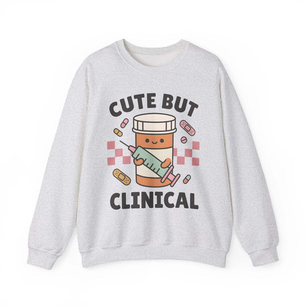 Pill Bottle Syringe Sweatshirt Nurses Medical Gift Women Kawaii Sweatshirt Medication Sweatshirt Nurse Enthusiast Cute Sweatshirt Healthcare Graphic Cartoon