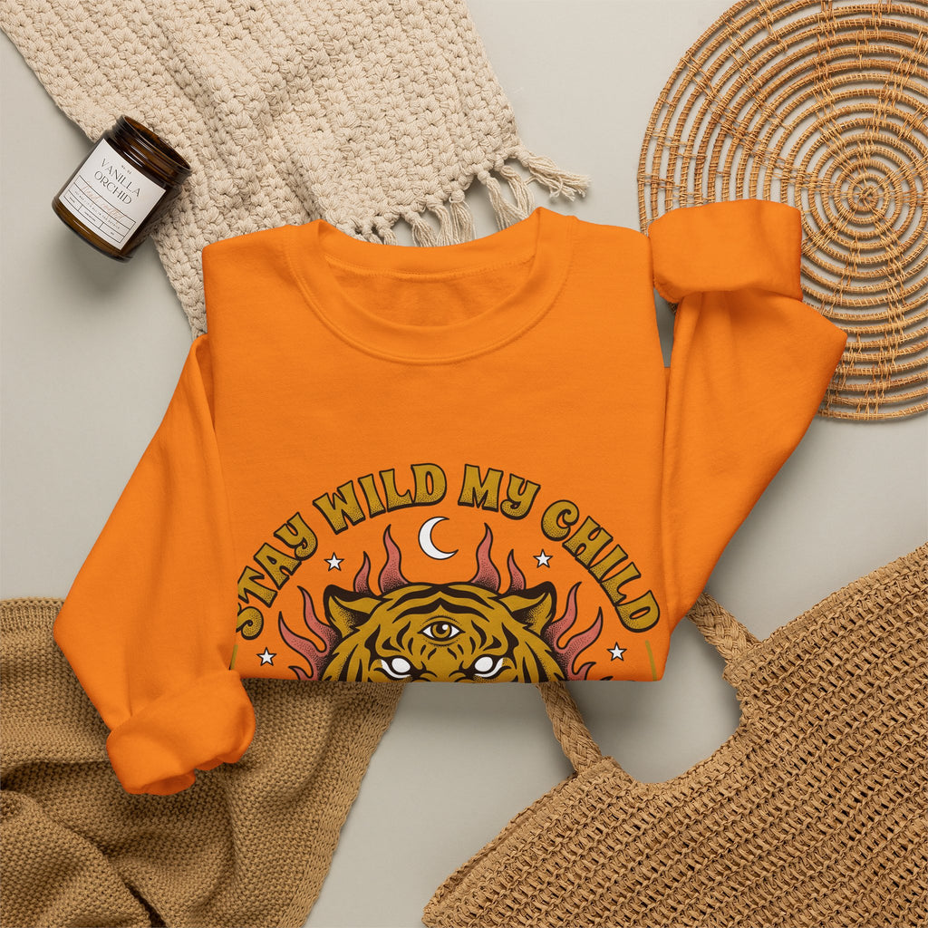 Tiger Head Sweatshirt Boho Chic Animal Gift Women Psychedelic Sweatshirt Tiger Sweatshirt Hippie Fan Tribal Graphic Vintage Rose Sweatshirt