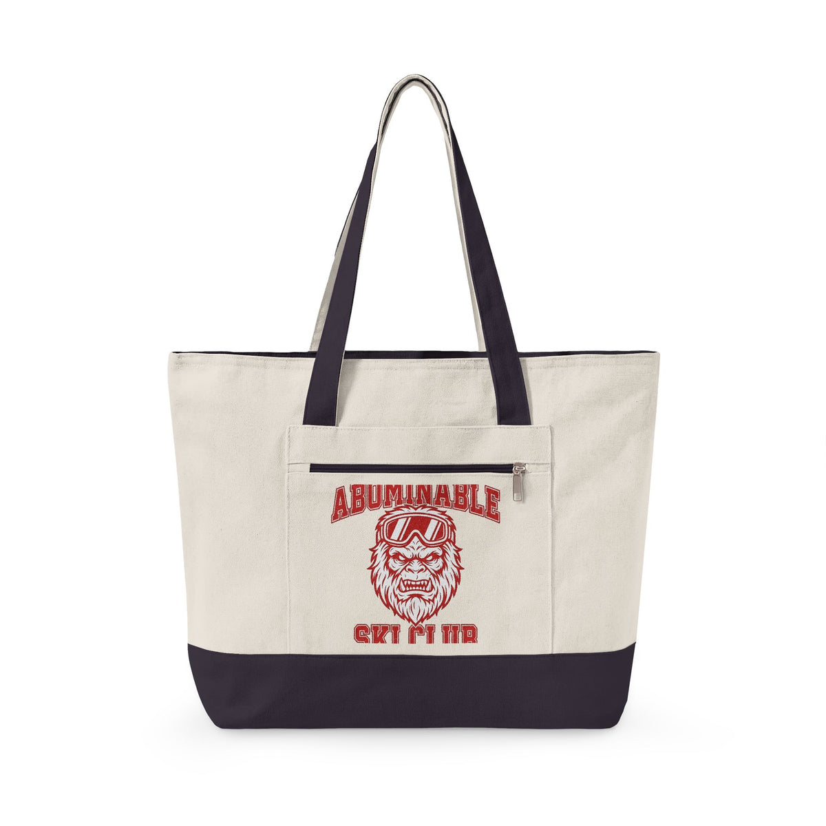 Abominable Snowman Face Tote Bag Christmas Cold Gift Women Strong Tote Bag Yeti Tote Bag Xmas Fan Vintage Tote Bag Frosty Graphic Antique Snow Goggles