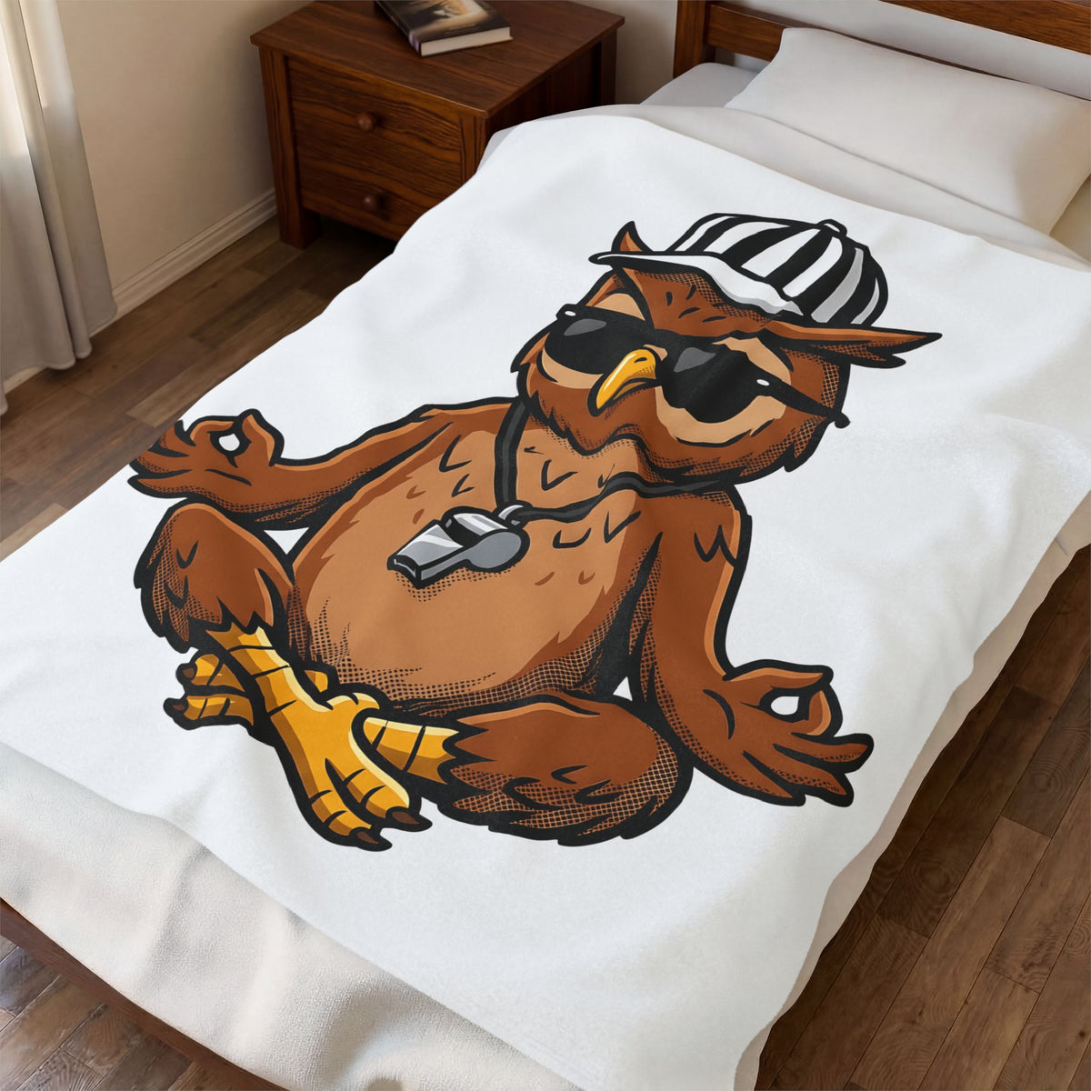 Owl Umpire Sports Activities Workout Gift Owl Athlete Enthusiast Fitness Blanket
