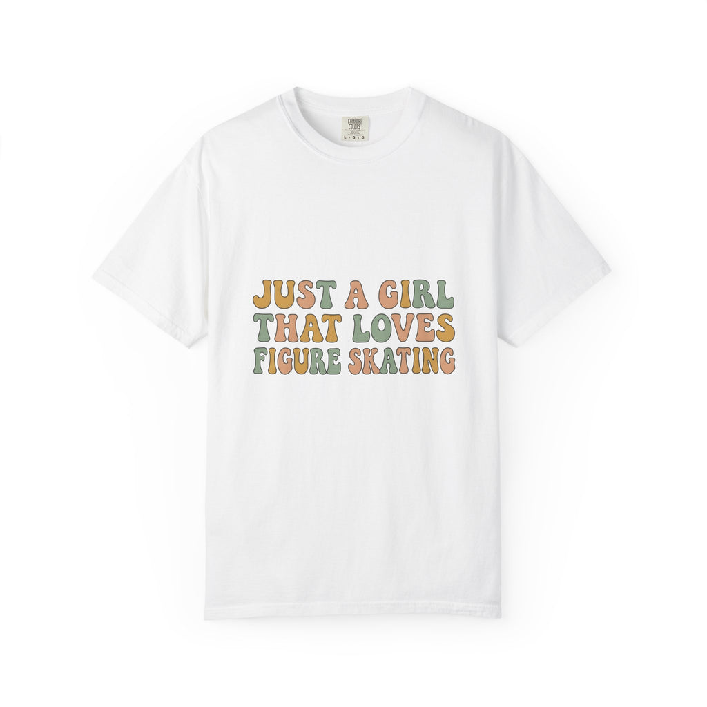 Classic Fun Font T-Shirt Figure Skating Sport Gift Women Cheerful T-Shirt Typography T-Shirt Skater Enthusiast Happy T-Shirt Athletic Graphic