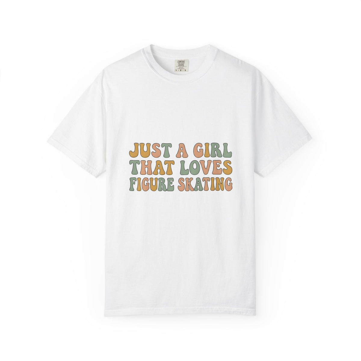 Classic Fun Font T-Shirt Figure Skating Sport Gift Women Cheerful T-Shirt Typography T-Shirt Skater Enthusiast Happy T-Shirt Athletic Graphic