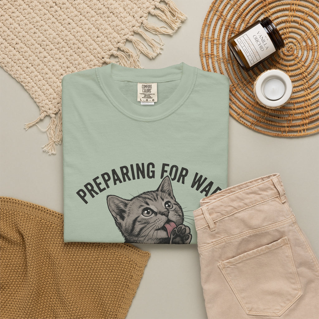 Striped Cat Cat Jokes Gift Sketch Tabby Cat Feline Fan Drawing Retro Claw T-Shirt