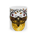 Moth Skull Mug Halloween Horror Gift Women Retro Mug Insect Mug Horror Fan Creepy Mug Macabre Graphic Sketch