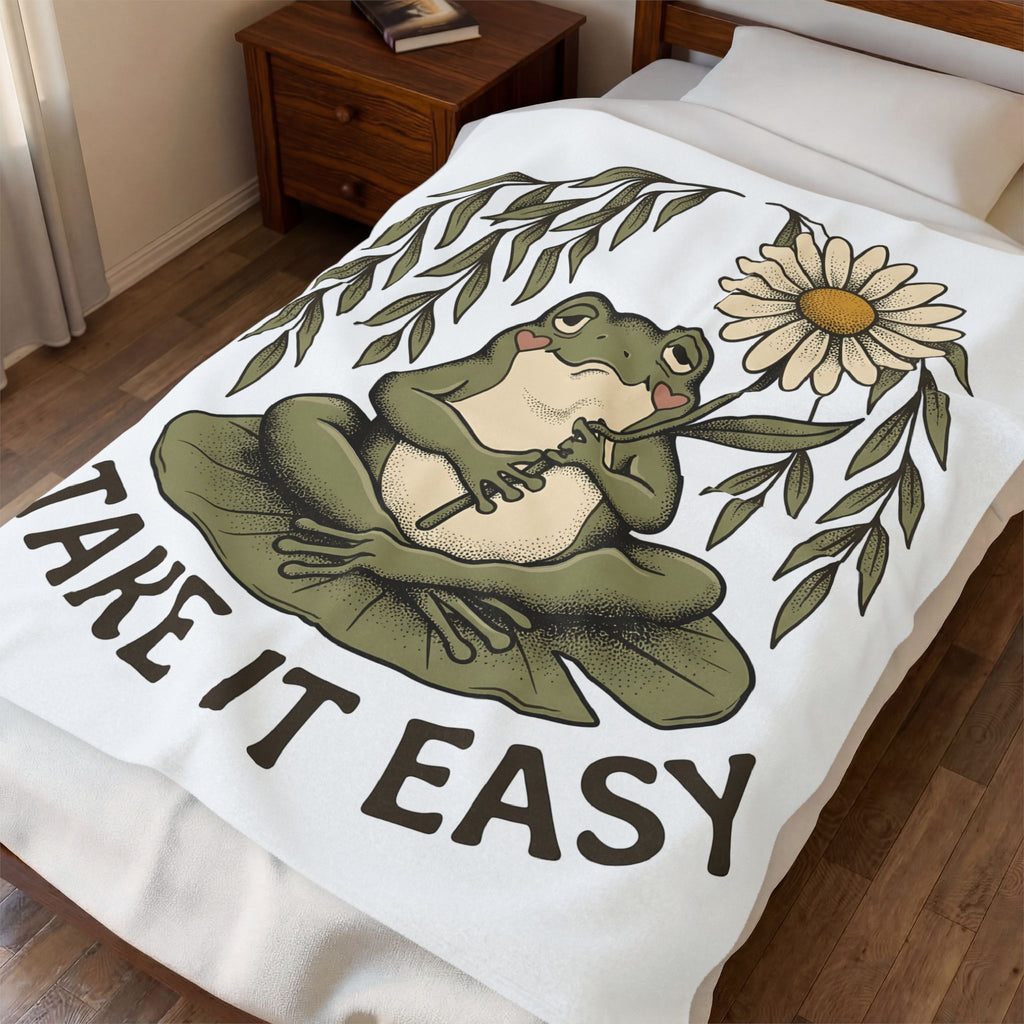 Frog Flower Cute Animal Gift Boho Toad T Blanket