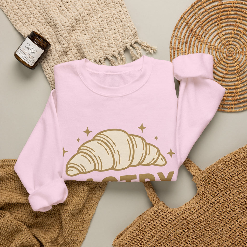 Croissant Sweatshirt Desserts Confections Gift Women Line Art Sweatshirt Pastry Sweatshirt Sweets Fan Minimalist Sweatshirt Treat Graphic Classic Glimmers