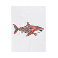 Tropical Shark Blanket Boho Chic Aquatic Gift Women Ethnic Blanket Shark Blanket Bohemian Fan Tribal Blanket Marine Graphic Ink Ornament Blanket