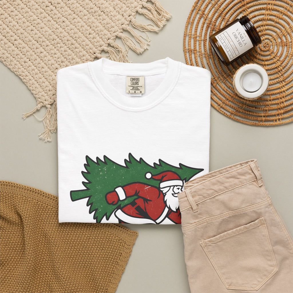 Santa Roller Skates T-Shirt Sports Christmas Gift Women Cartoon T-Shirt Kris Kringle T-Shirt Athlete Fan Toon T-Shirt Holiday Graphic Vintage
