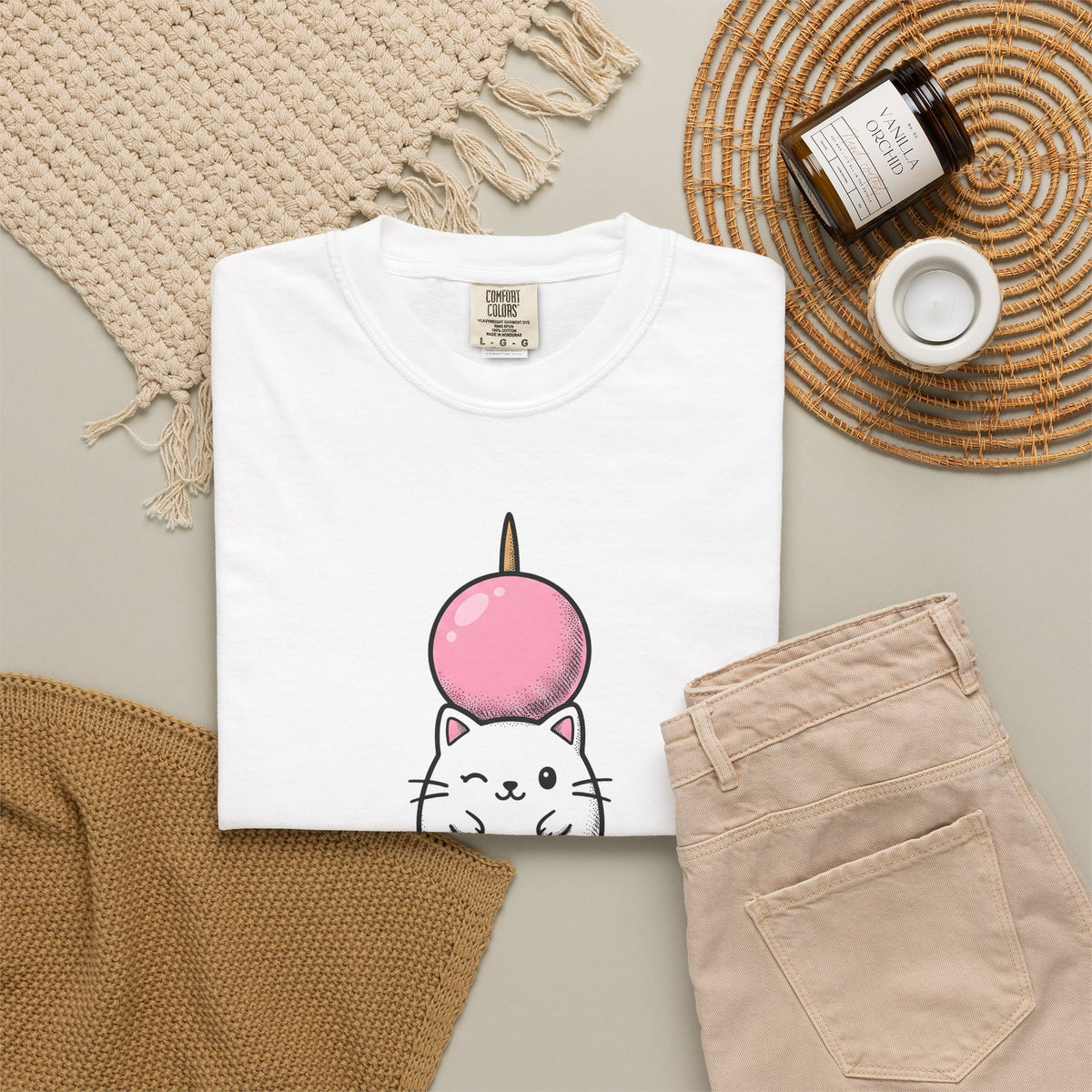 Feline Mochi Cat Snack Gift Adorable Cat Cat Fan Kitty Food Comic Sweet Candy T-Shirt