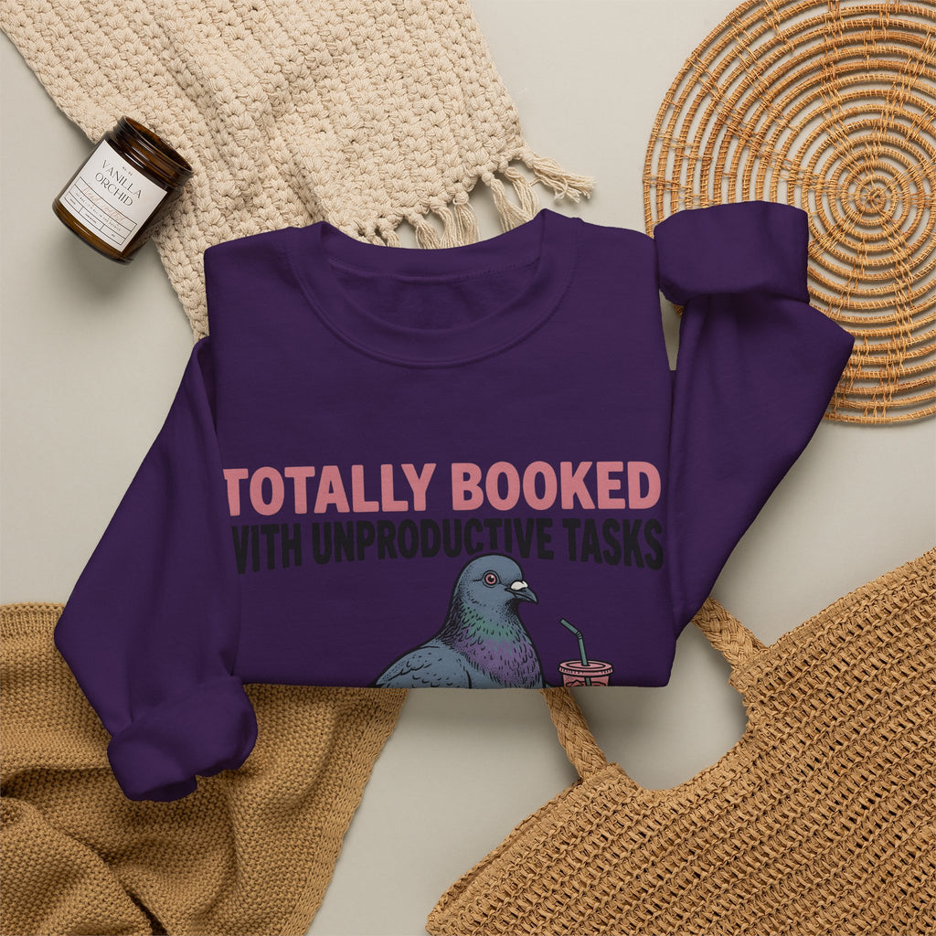 Pigeon Drawing Sweatshirt Funny Wildlife Gift Women Comic Sweatshirt Dove Sweatshirt Humor Fan Cartoon Sweatshirt Animal Graphic Classic Coffee Cup Sweatshirt
