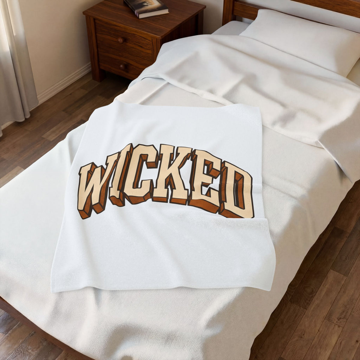Strong Arched Font Blanket Halloween Event Gift Women Horror Blanket Typography Blanket Spooky Fan Macabre Blanket Party Graphic Classic Cast