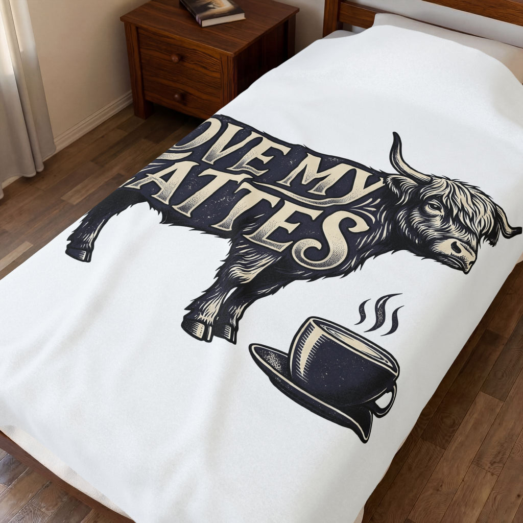 Fuzzy Cattle Blanket Coffee Creatures Gift Women Classic Blanket Cow Blanket Coffee Fan Vintage Blanket Animal Graphic Outline Latte Cup Blanket