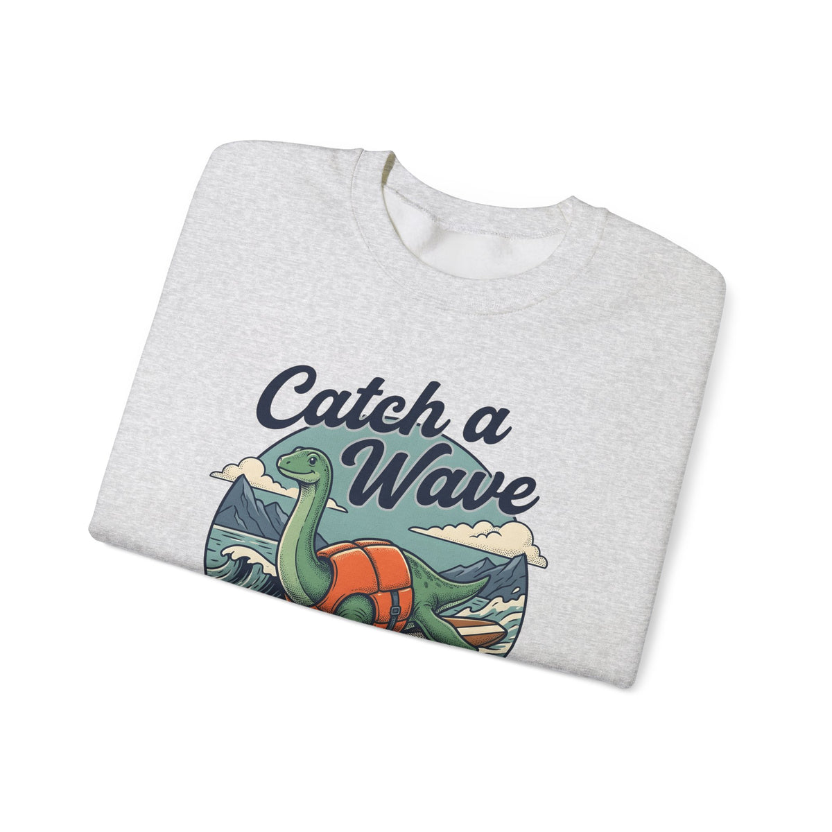Surfing Dinosaur Sweatshirt Sports Surfing Gift Women Vintage Sweatshirt Dinosaur Sweatshirt Athlete Fan Retro Illustration Waves Sweatshirt