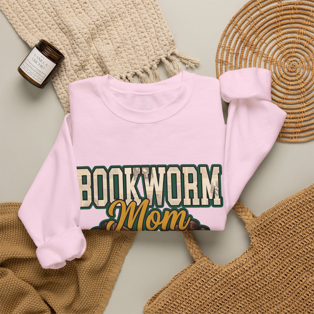 Book Bow Sweatshirt Moms Reading Gift Women Bold Graphic Sweatshirt Bookmark Sweatshirt Mother Fan Graphic Design Book Illustration Retro Stacked Books