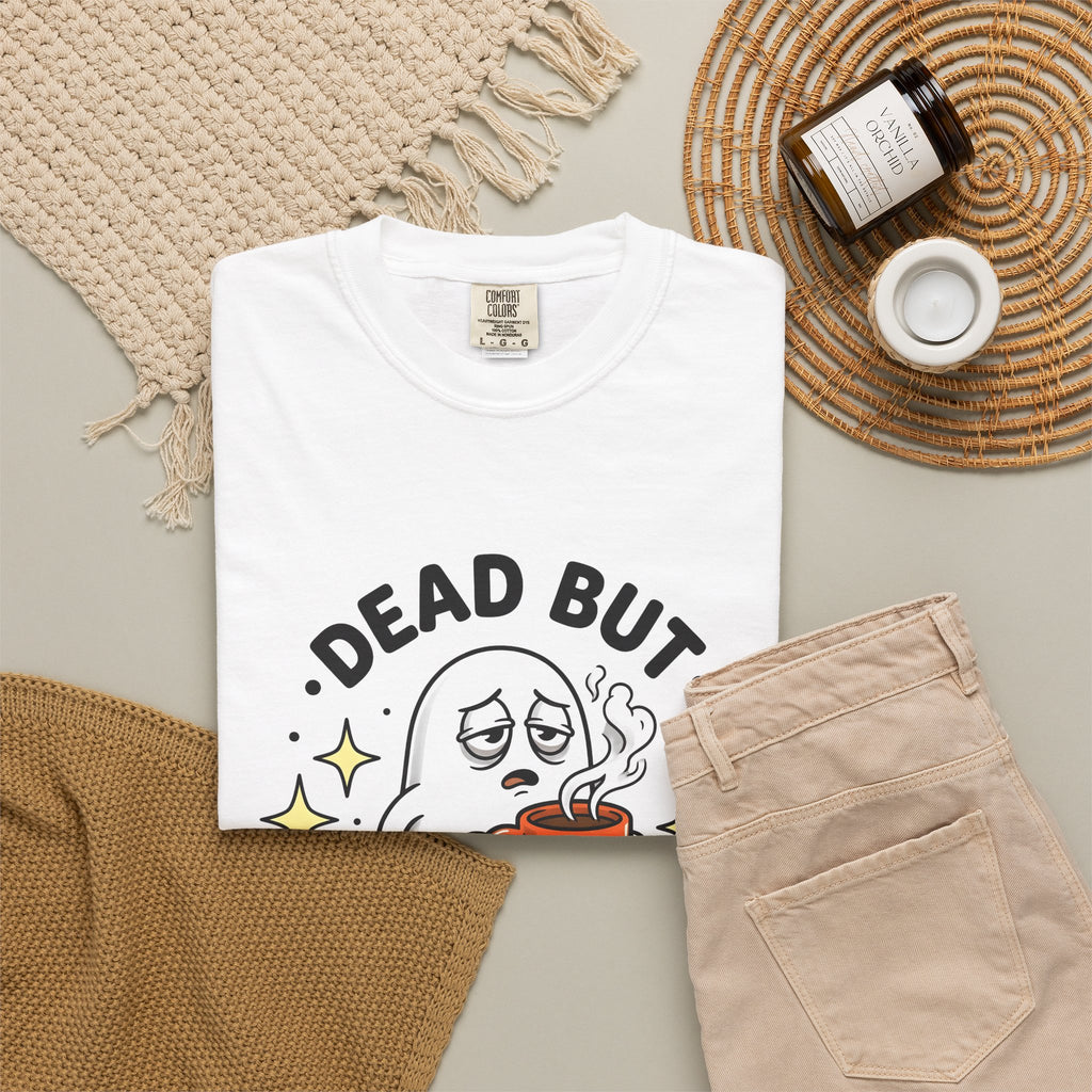 Spooky Coffee T-Shirt T-Shirt Coffee Funny Gift Women Comic T-Shirt Coffee Cup T-Shirt Coffee Fan Cartoon T-Shirt Humor Graphic Vintage Sparkle T-Shirt