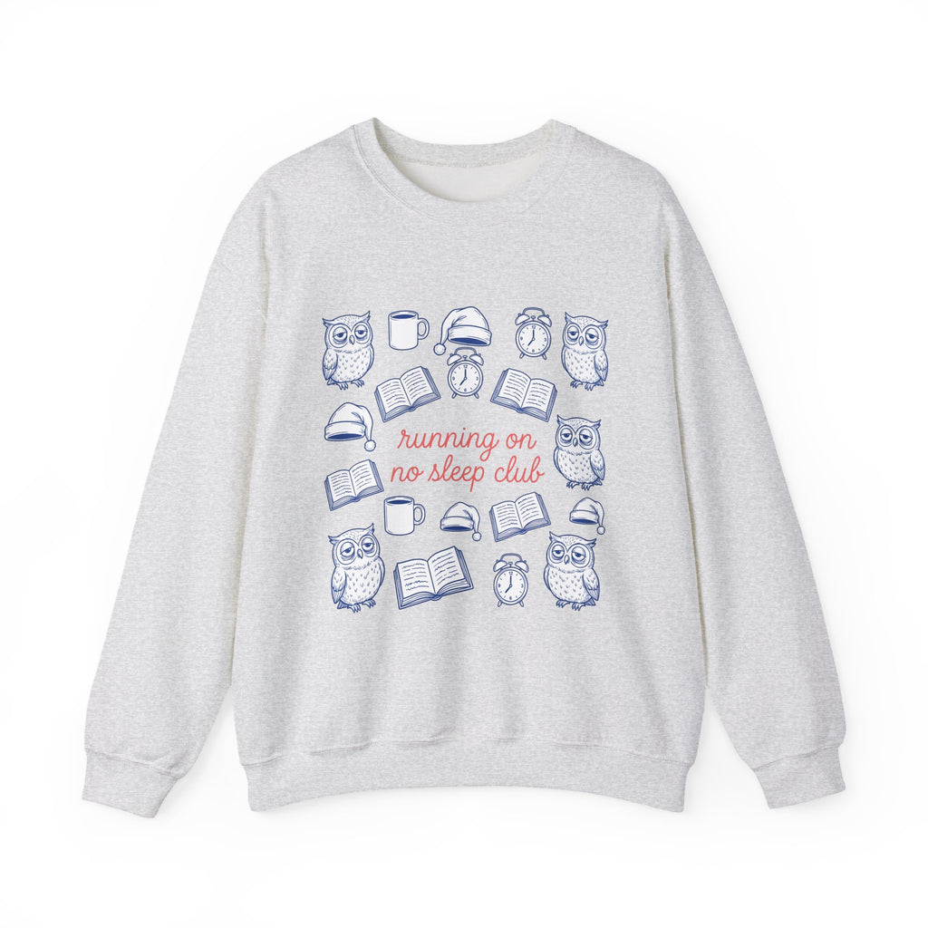 Sleepy Owl Sweatshirt Mom Book Gift Women Hand Drawn Sweatshirt Owl Sweatshirt Mother Fan Owl Sweatshirt Bibliophile Graphic Doodle Coffee Sweatshirt Sweatshirt