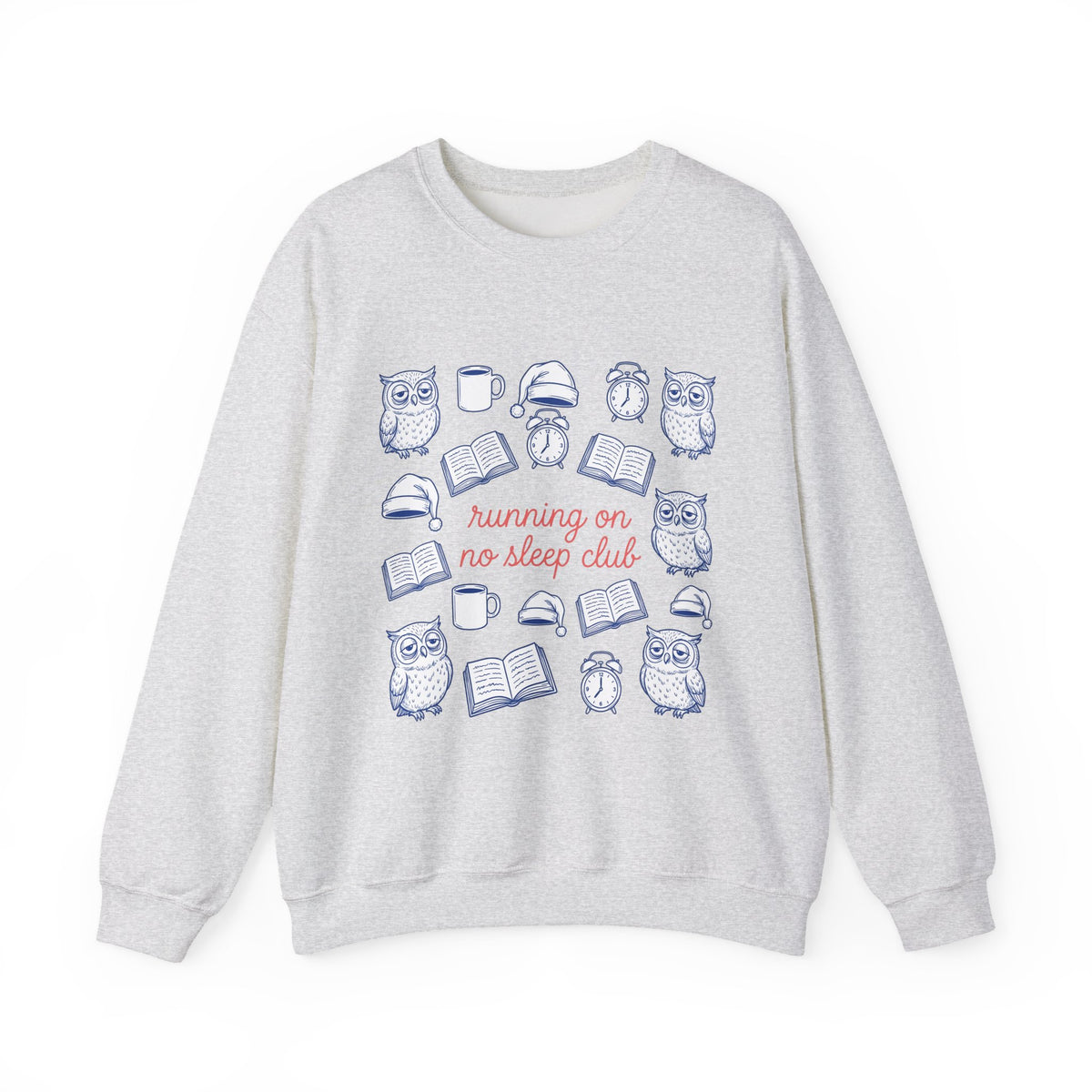 Sleepy Owl Sweatshirt Mom Book Gift Women Hand Drawn Sweatshirt Owl Sweatshirt Mother Fan Owl Sweatshirt Bibliophile Graphic Doodle Coffee Sweatshirt Sweatshirt