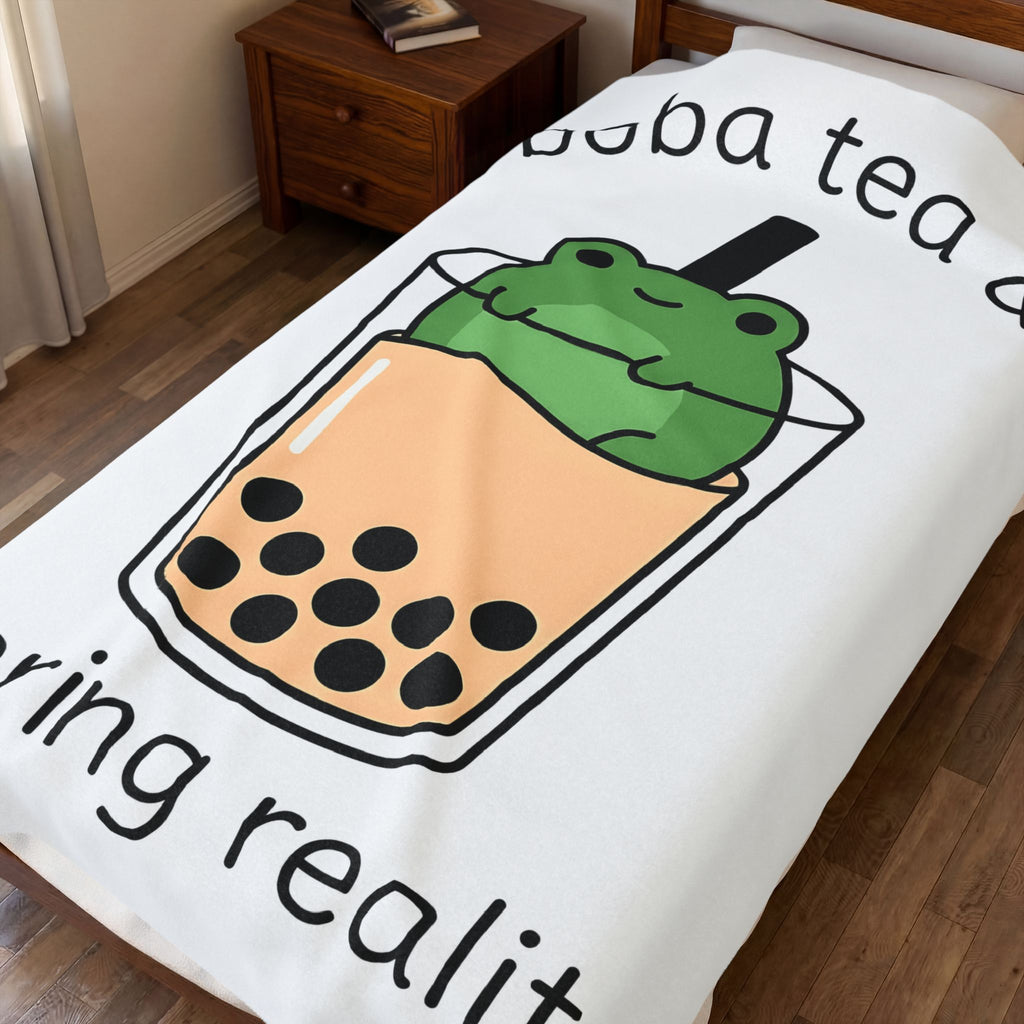 Frog Boba Drink Blanket Drinks Creatures Gift Women Sweet Blanket Boba Blanket Beverage Fan Toad Graphic Sleek Bubble Tea Blanket