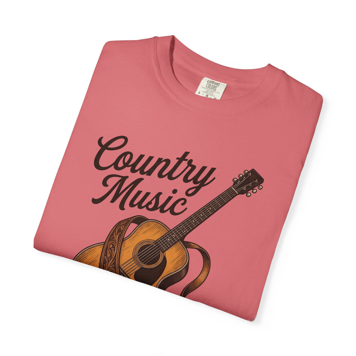 Acoustic Guitar Country Music Prairie Gift Hand Drawn Guitar Country Fan Illustrated Countrywestern T-Shirt