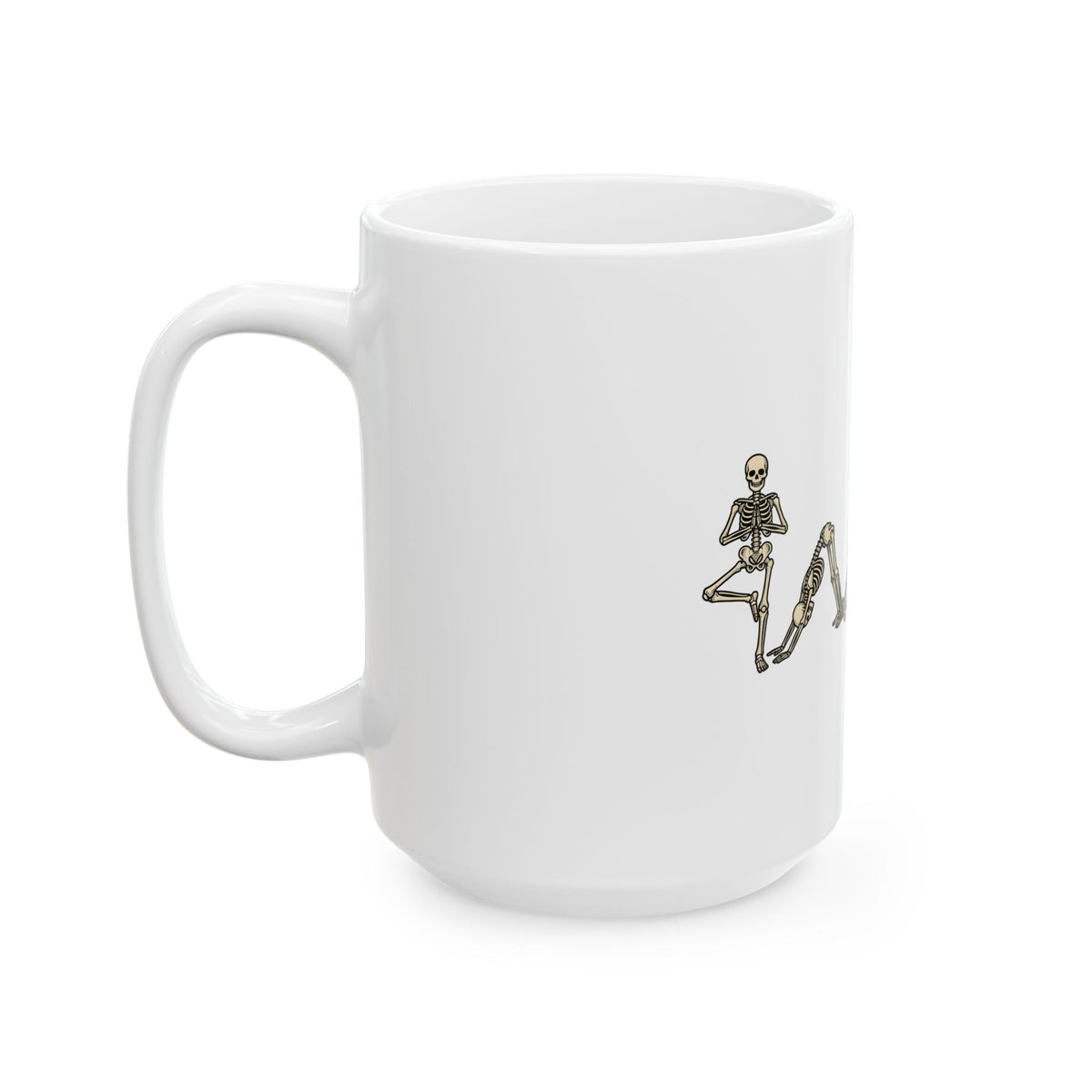 Skeleton Yoga Poses Mug Yoga Halloween Gift Women Hand Drawn Mug Bone Yoga Mug Yoga Enthusiast Illustrated Graphic Spooky Design