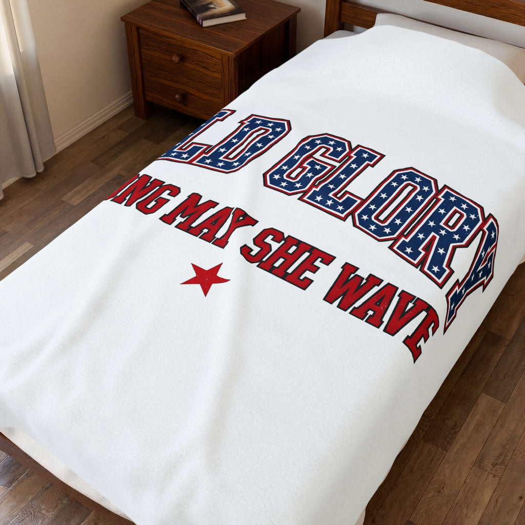 Star Pattern Text America Holiday Gift Patriotic Typography American Fan Retro Holiday Vintage Blanket