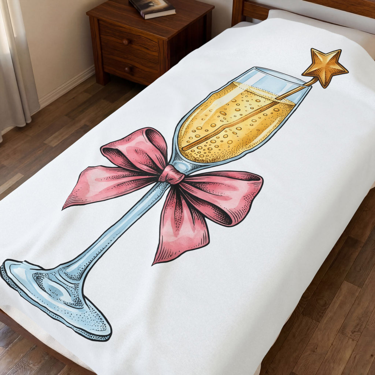 Flute Glass Holiday Occasion Gift Minimalist Glassware Christmas Fan Simple Celebration Blanket