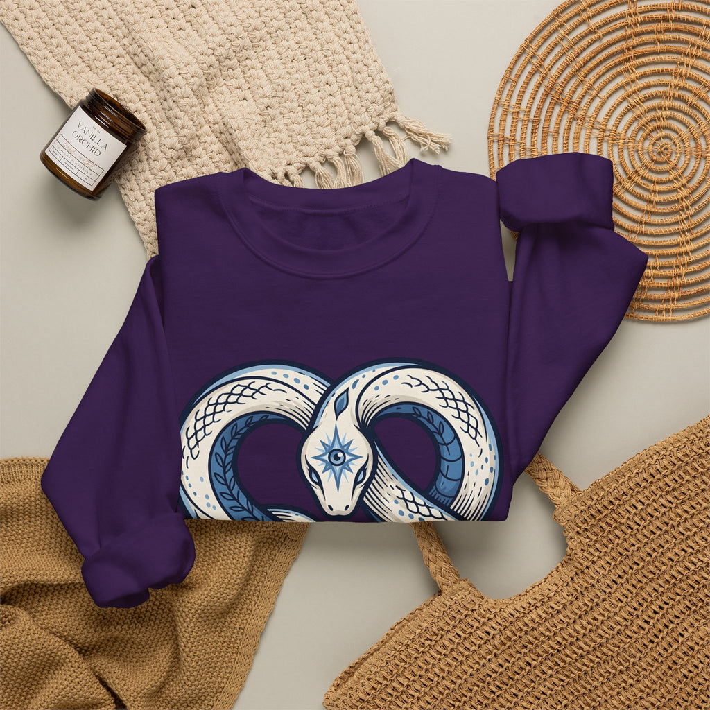 Magical Serpent Sweatshirt Boho Chic Mysticism Gift Women Primitive Sweatshirt Snake Sweatshirt Bohemian Fan Naive Sweatshirt Occult Graphic Body Art All